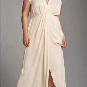 Anthropologie Cream Maxi Dress